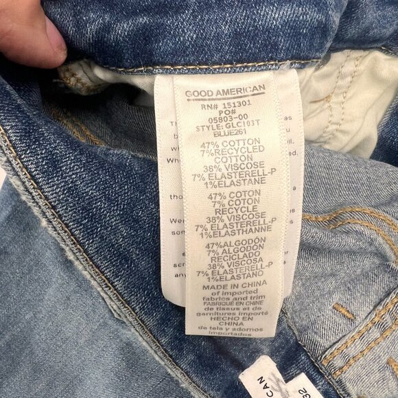 NTW Good American Good Legs Crop Skinny Distressed Size 14/32 - Picture 7 of 7